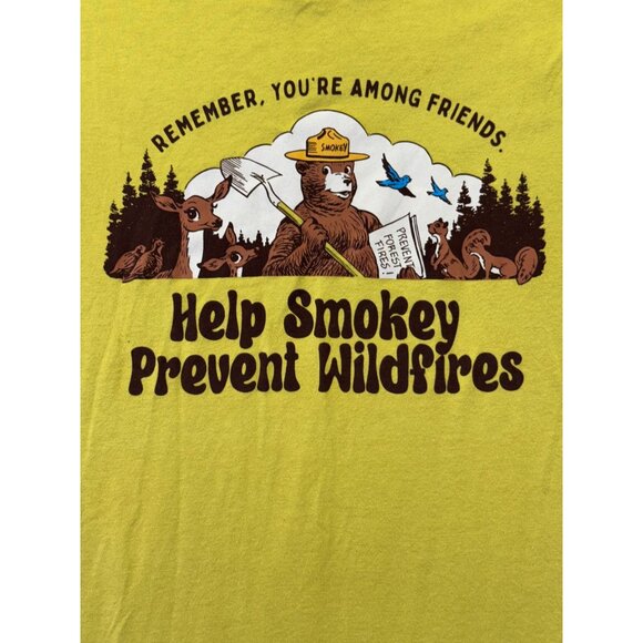 Official Smokey Bear Ringer T-Shirt Small By The Landmark Project  60% Cotton 40 - Picture 4 of 16